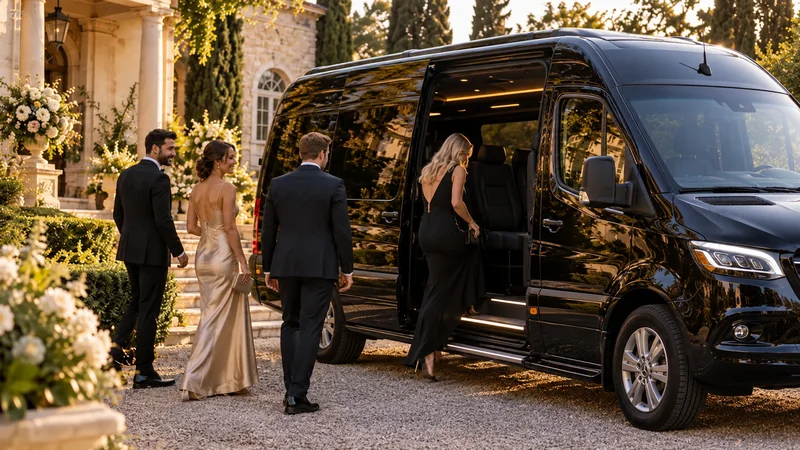 Casamentos, festas e shows — Mercedes-Benz Sprinter executiva preta, imagem ilustrativa